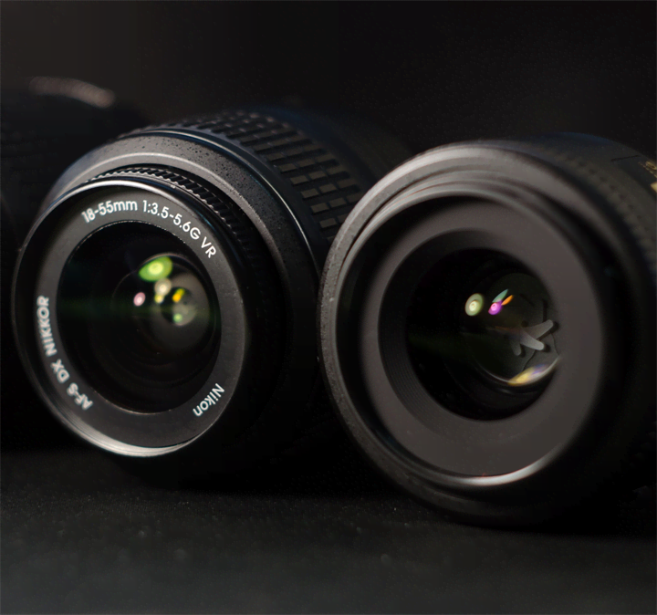 Het diafragma en de lens lens met variabel diafragma en lens vast diafragma