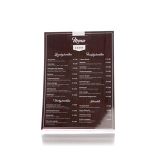 Menukaart A4 Staand 360 foto Menukaart A4 Staand 360 foto